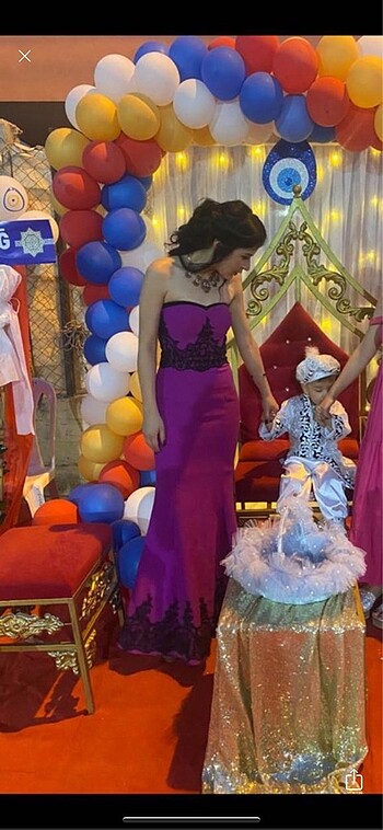 Balık model güpürlü mor elbise ????