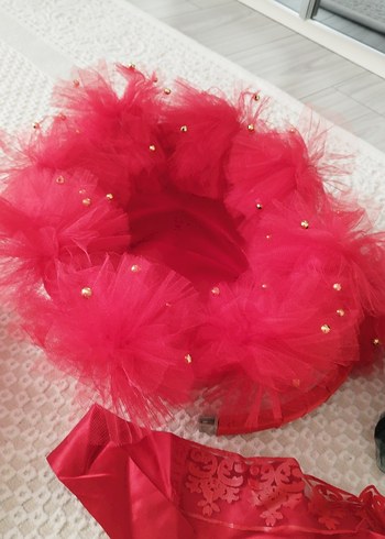 Kırmızı Dantelli Bohem Gelin Aksesuarları - Görsel 6