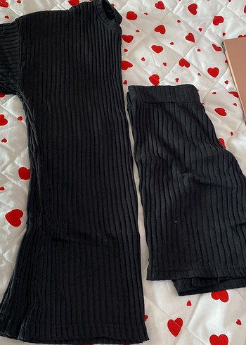 Siyah Fitilli şortlu Pijama