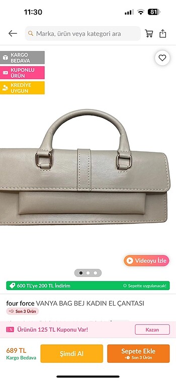 Zara muadili bej çanta - Görsel 6