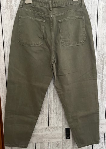 Kadın  Bol Kesim jean Haki Pantolon - Görsel 3