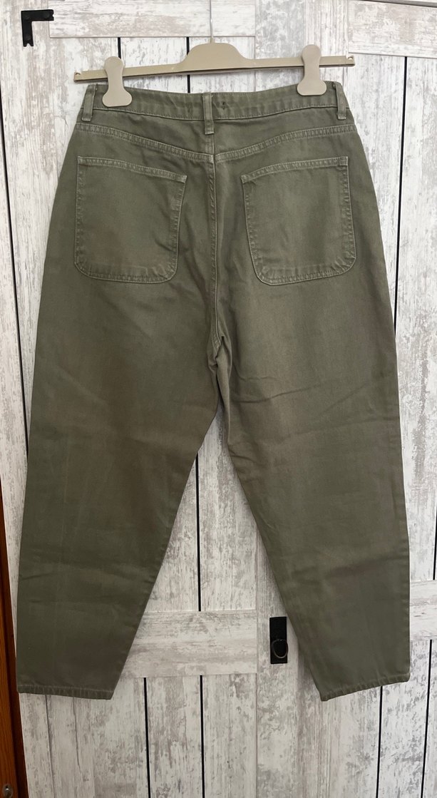 Kadın  Bol Kesim jean Haki Pantolon - Görsel 3