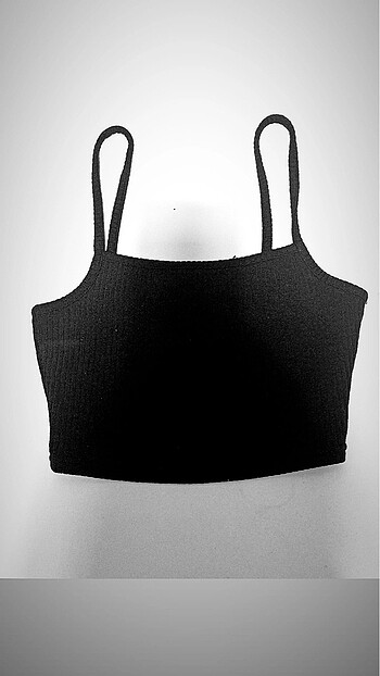 Askılı siyah crop