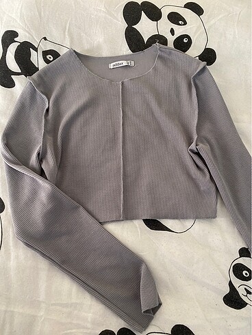 Addax Gri uzun kollu crop