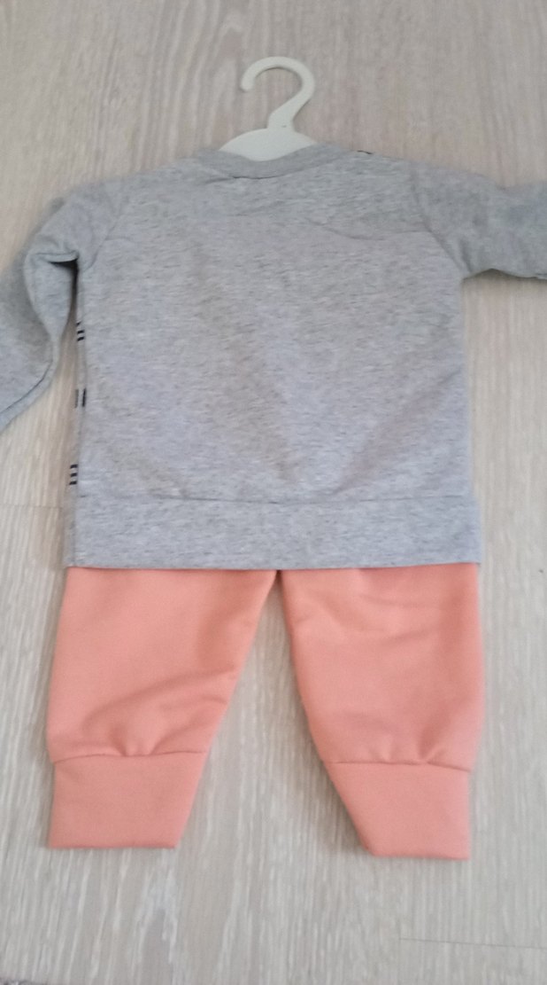 Gri Baskılı Uzun Kollu Bebek Takımı - Görsel 2