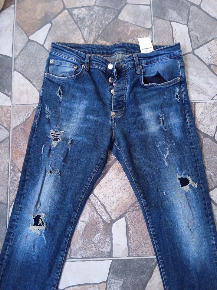 Desquard2 Erkek Lacivert Yırtık Denim Jean - Görsel 2