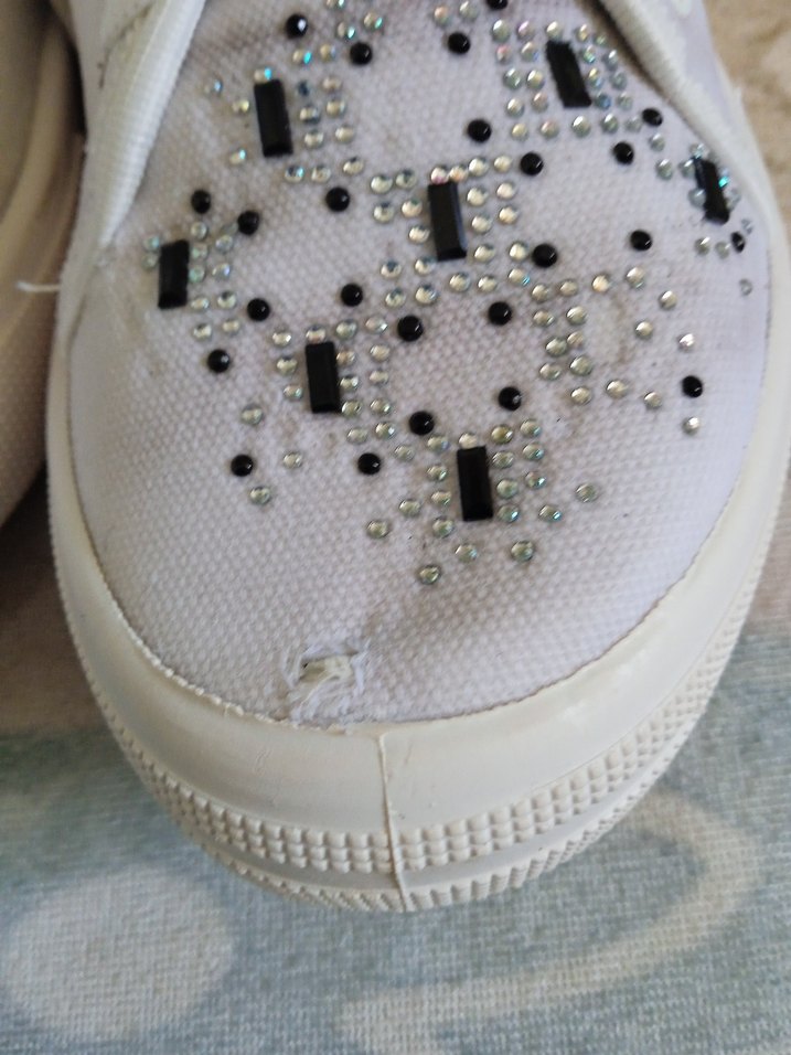 Beyaz Payetli Nakışlı Kadın Spor Ayakkabı - Görsel 2