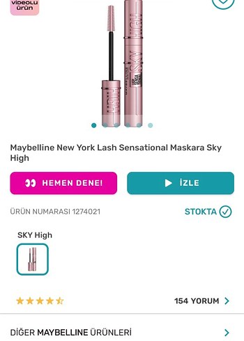 Beden Renk Maybelline Sky High Maskara