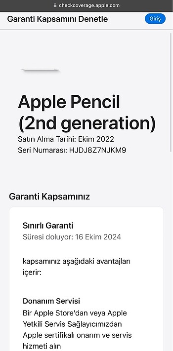 Beden APPLE PENCİL 2. NESİL GARANTİLİ KUTULU
