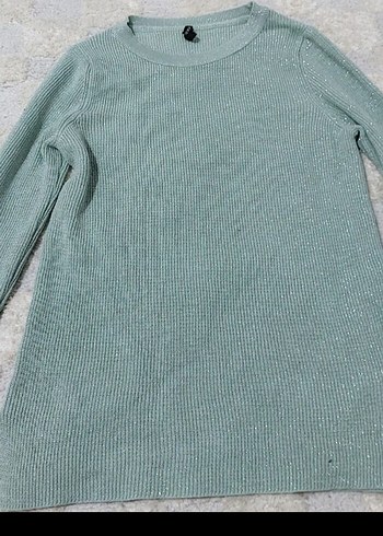 Gri Kadın Triko Uzun Kollu Sweatshirt - Görsel 2