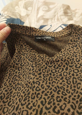 LC Waikiki Kahverengi Leopar Desenli Hamile Elbisesi