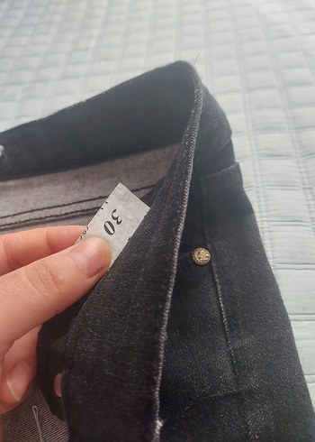 30 Beden Kadin Siyah Denim Normal Boy Kot Pantolon