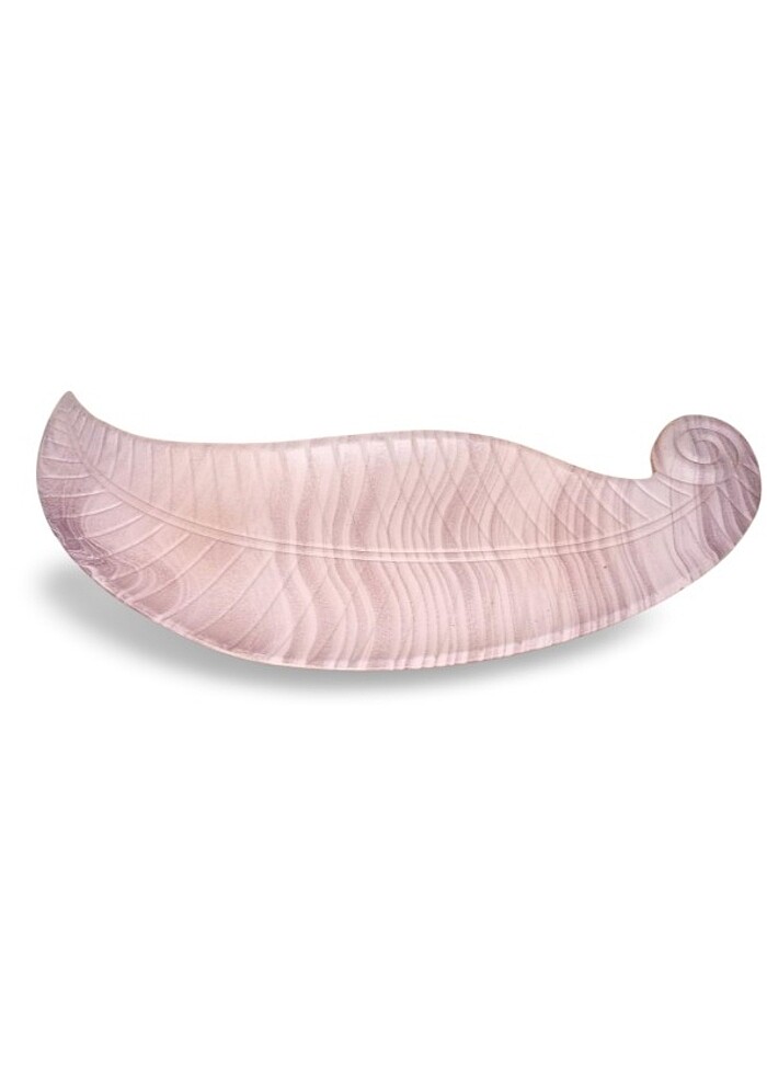 Ahşap Yaprak Desenli Sunum Tabağı - 35 cm - Görsel 2