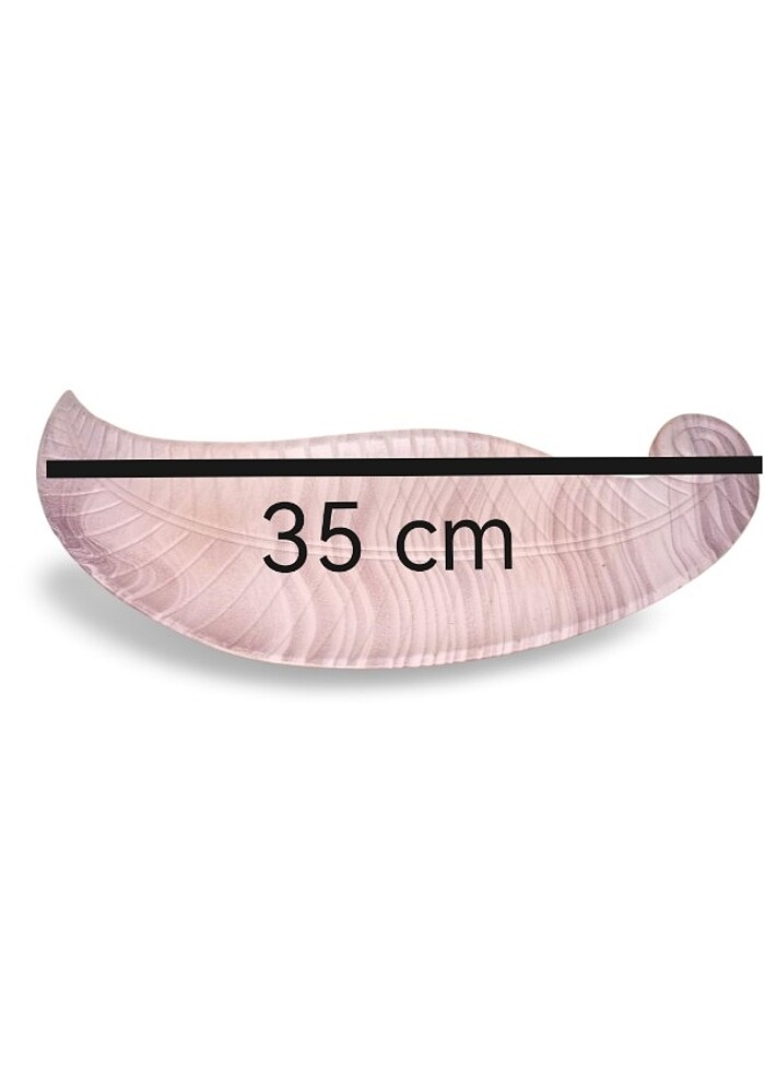 Ahşap Yaprak Desenli Sunum Tabağı - 35 cm - Görsel 3