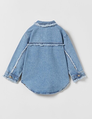 13-14 Yaş Beden mavi Renk Zara Parlak Taşlı Püsküllü Denim İnce Ceket