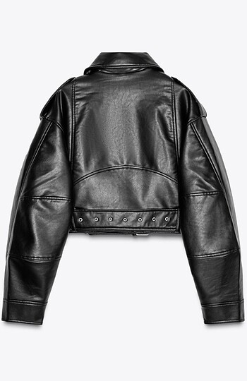 Zara Zara Crop Oversize Deri Ceket