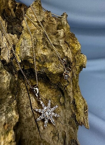 18 Ayar Altın Kaplama Swarovski Taşlı Deniz Yıldızı Kolye