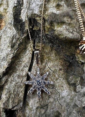 Beden 18 Ayar Altın Kaplama Swarovski Taşlı Deniz Yıldızı Kolye