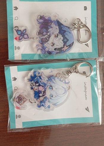 Robin&black swan keychain