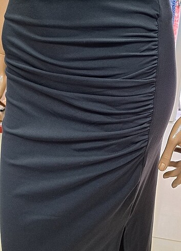 Büzgü ve yırtmaç detaylı etek - Görsel 6