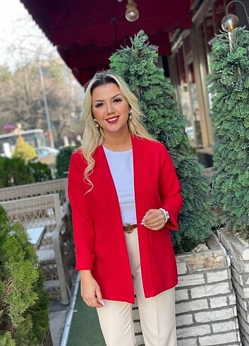 Krep kumaş blazer ceket