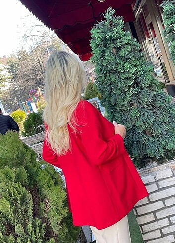 diğer Beden kırmızı Renk Krep kumaş blazer ceket