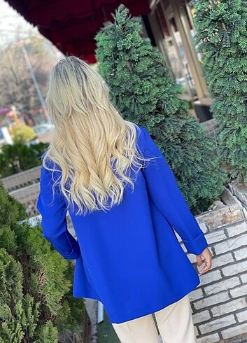 Krep kumaş blazer ceket - Görsel 5