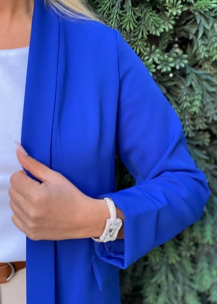 Krep kumaş blazer ceket - Görsel 2