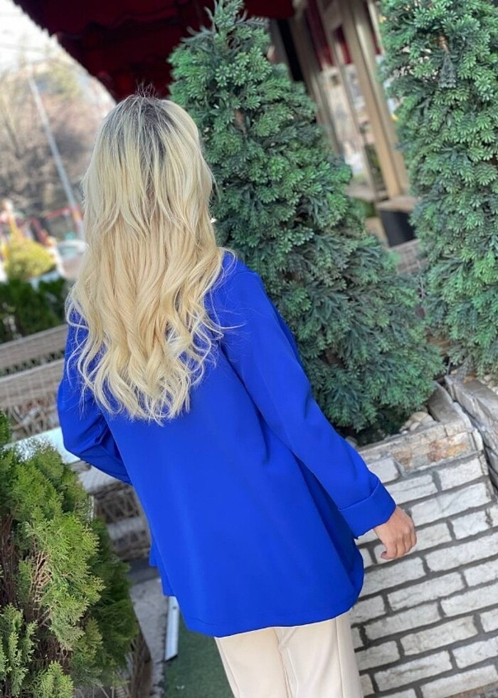 Krep kumaş blazer ceket - Görsel 4