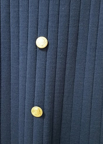 Düğmeli Lacivert Uzun Kadın Etek - Görsel 5