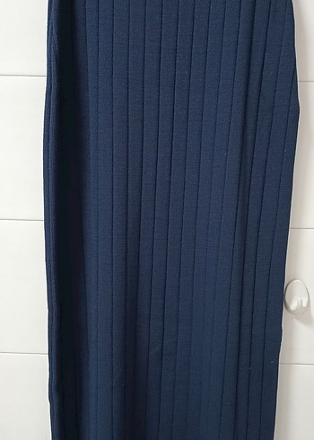 Düğmeli Lacivert Uzun Kadın Etek - Görsel 8