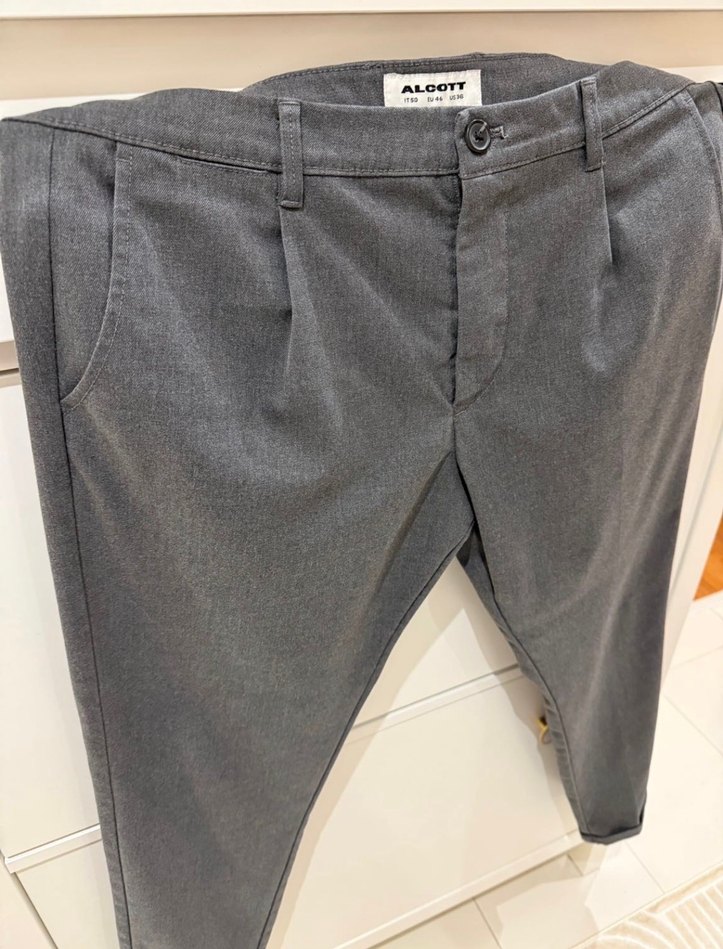 Alcott italyan Gri Pilili Street Style Erkek Pantolon - Görsel 2
