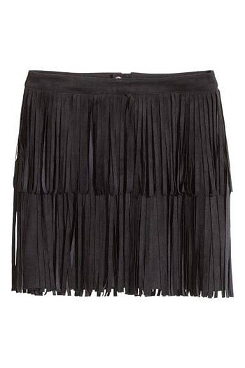 36 Beden H&M Süet Püsküllü Mini Etek