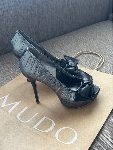 36 Beden Nine west abiye platform siyah gümüş