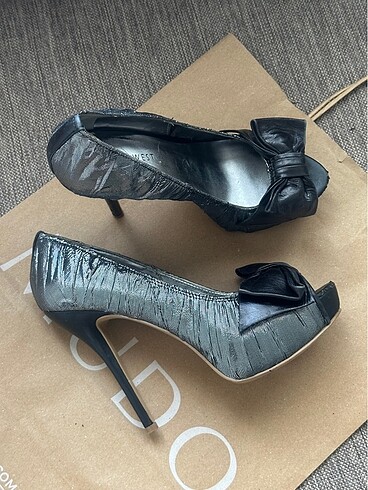 Nine west abiye platform siyah gümüş