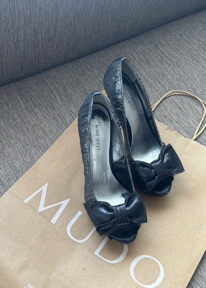 Nine west abiye platform siyah gümüş - Görsel 2