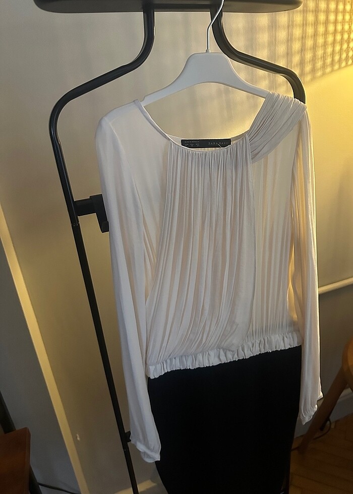 Zara iki renkli kontrast elbise - Görsel 5