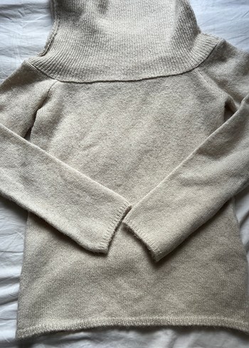 Bej Kadın Keten madonna yaka bluz - Görsel 4