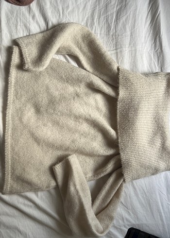 Bej Kadın Keten madonna yaka bluz - Görsel 2