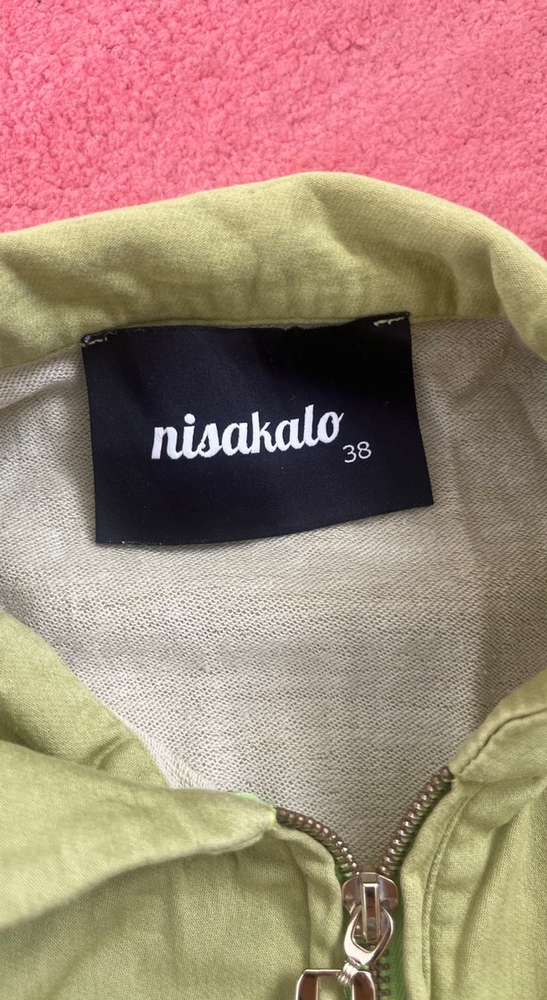 Yeşil Kemerli Keten Kadın Tulum - Görsel 4