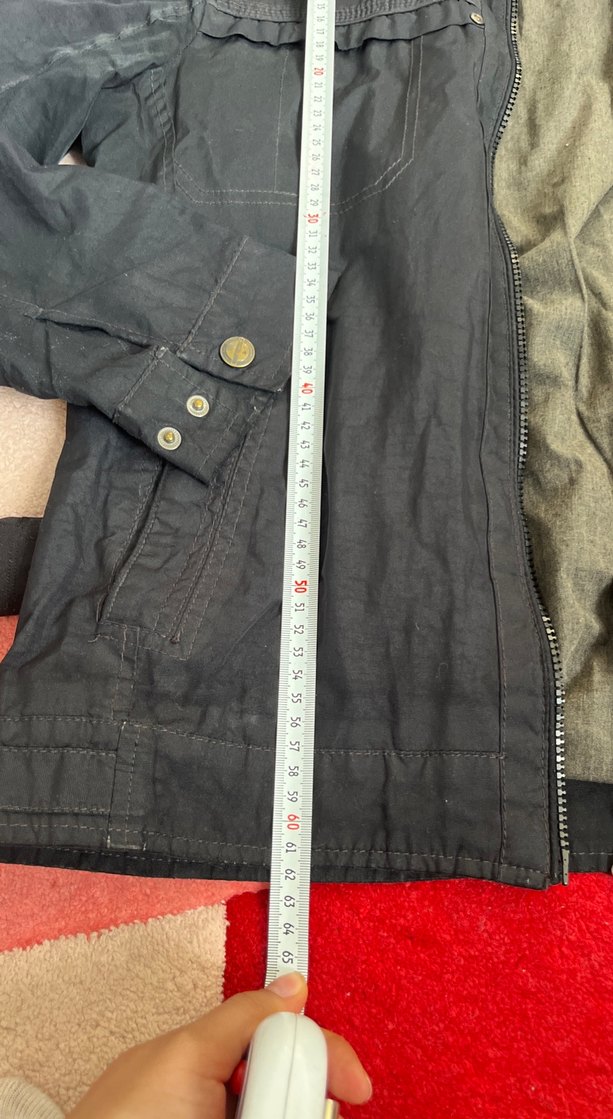 Gri Erkek Keten Uzun Kollu Fermuarlı Ceket - Görsel 2