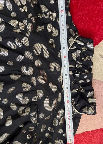 Kız Çocuk Siyah Desenli Fırfırlı Elbise - Görsel 3