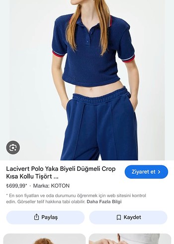 Renkli Detaylı Mavi Polo Tişört - Görsel 2