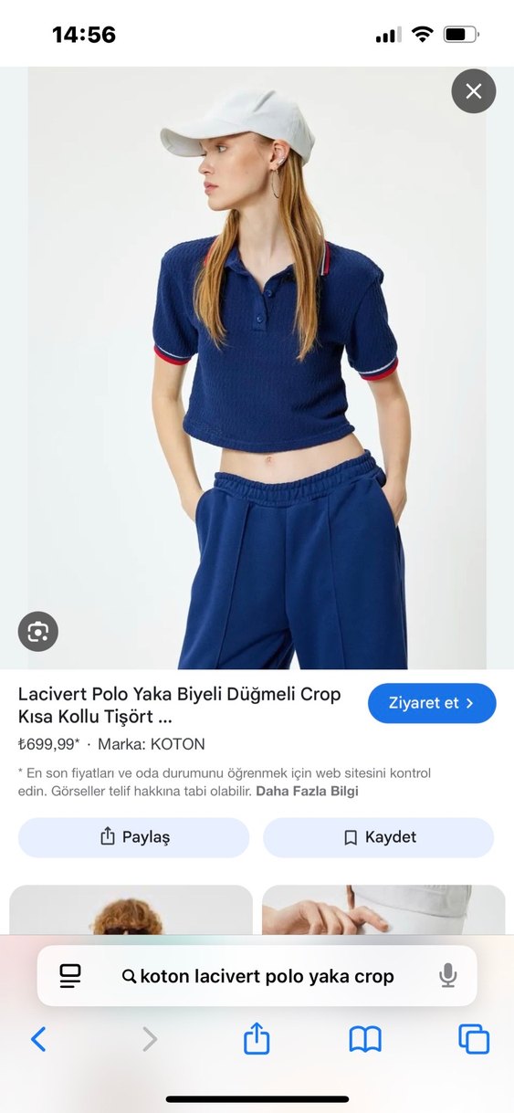 Renkli Detaylı Mavi Polo Tişört - Görsel 2