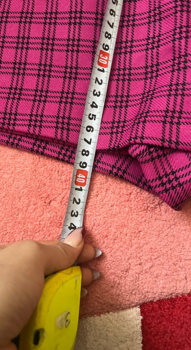 Pembe Ekose Kemerli Mini Etek - Görsel 3