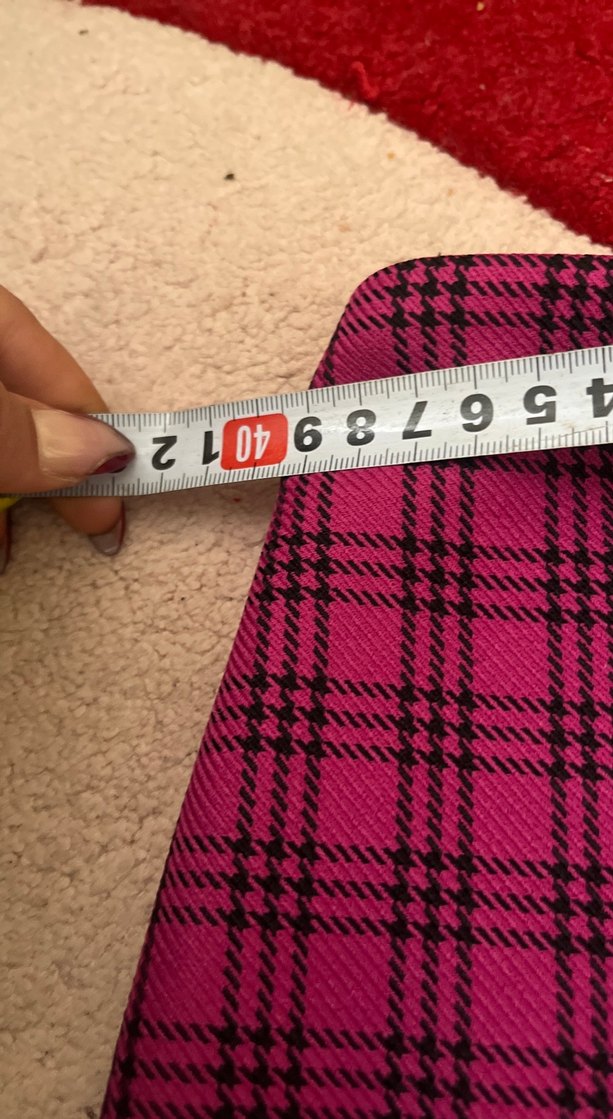 Pembe Ekose Kemerli Mini Etek - Görsel 5