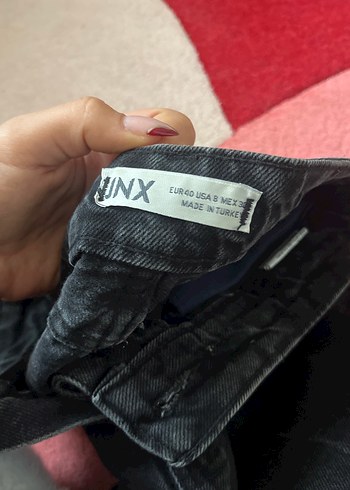 Siyah Bol Kesim Midi Kadın Kot Pantolon - Görsel 3