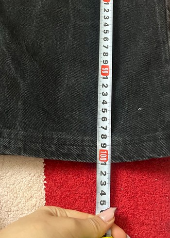 Siyah Bol Kesim Midi Kadın Kot Pantolon - Görsel 2