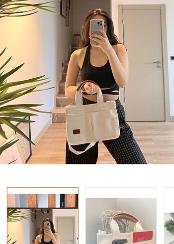 Beyaz Minimalist Günlük Kadın Çantası - Görsel 2