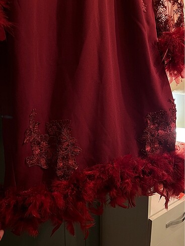 DANTELLİ BORDO ABİYE - Görsel 6